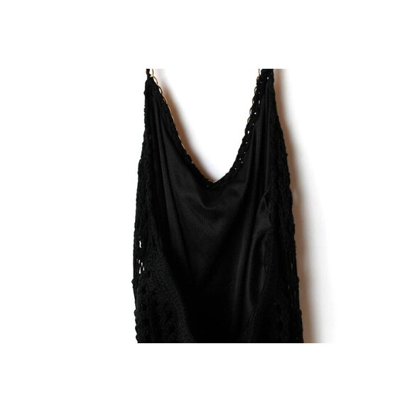 Karen Millen Women's L Black Embroidered Maxi Dress Summer with Fringe - Picture 6 of 13